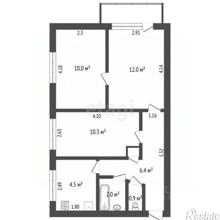 3-комн квартира улица Ленина, 19,  д. 19