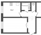 2-комн, 54кв м, этаж 2/4 Коммунальная улица, 1